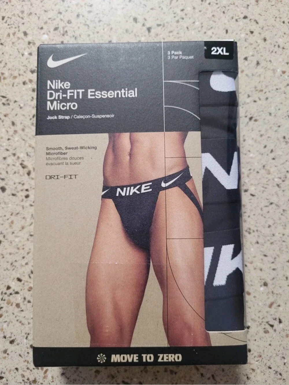 Nike 3 Pack Mens Size 2XL (44-46) Essential Microfiber Jock Strap Underwear